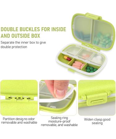 Sibba Weekly Pills Organizer Box - 7-Day Travel Medication Case with 8 Grids - Green Pocket Holder for Daily Medication Storage - Buy Online on GoSupps.com