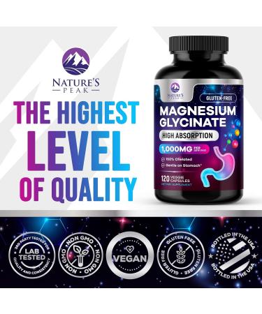 Magnesium Glycinate Capsules 1000mg - Pure & Chelated for Max Absorption - Supports Muscle Nerve & Heart Health Sleep Support - Best Magnesium Pills Supplement for Whole Body Support - 120 Capsules 120 Count (Pack of 1) - Buy Online on GoSupps.com