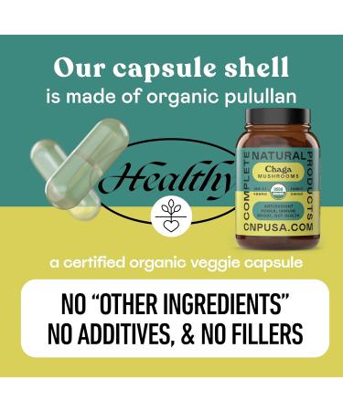 Complete Natural Products Organic Chaga Mushroom Capsules - 100ct Organic Antioxidant Power Immune Boost Gut Support Non-GMO Gluten Free Vegan - Buy Online on GoSupps.com