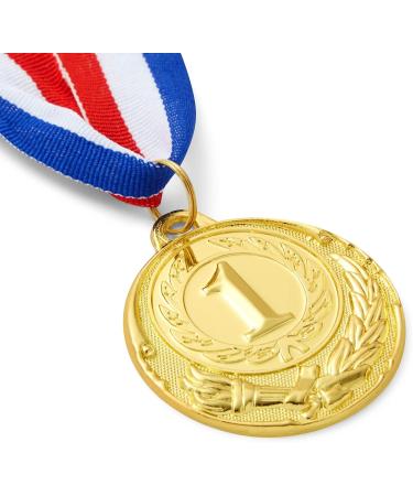 Juvale 6 Pack Gold 1st Place Medals - 15.5-Inch Ribbon for Sports Competitions - Buy Online on GoSupps.com