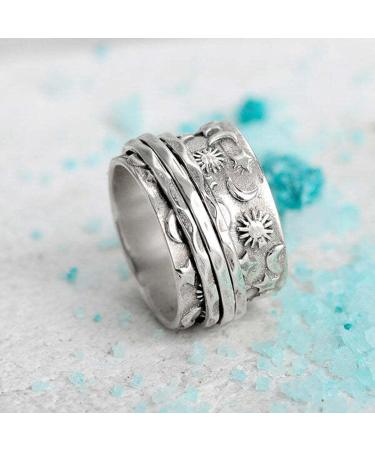 Spinner s Couple Relieving Stress Jewelry Spinner Sun and Moon | Stainless Steel Swivel Commitment Engagement Steel s for Teens Girls Znet-au - Buy Online on GoSupps.com