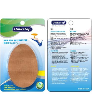 Unikstep 5 Pairs Shoe Sole Anti Slip Grips - Khaki | Non Skid Rubber Pads for Noise Reduction & Protection - Buy Online on GoSupps.com