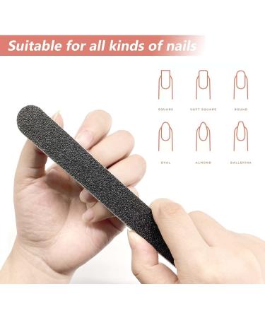 20 Pack Professional Reusable 100/180 Grit Nail Files - Black Emery Boards for Acrylic Nails - Buy Online on GoSupps.com