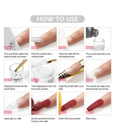 Complete Acrylic Nail Kit with Lamp, Drill, Powders, and Tools - 12 Glitter Colors - Perfect for Beginners - ColorA3 - Buy Online on GoSupps.com