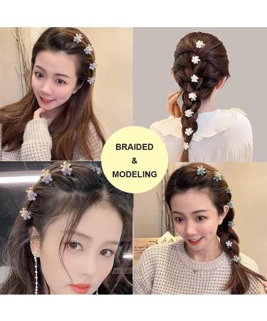 Bakores 24 PCS Mini Flower Hair Clips - Cute Multicolor Small Hair Claw Clips with Crystal Pearls - Sweet Bangs Decorative Clips for Women and Girls - Buy Online on GoSupps.com
