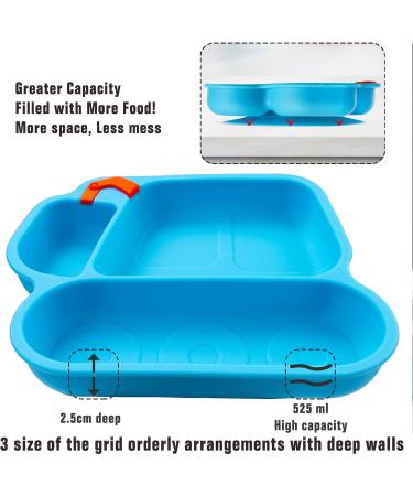 Silicone Suction Plate for Toddlers - Self Feeding Divided Plate for Baby and Toddler | Excavator-sky Design | Fits Most Highchairs Trays - Buy Online on GoSupps.com