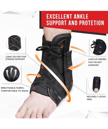 Buy Adjustable Ankle Brace for Men & Women | Support for Sprains Injuries & Recovery | Breathable Neoprene Sleeve for Running Basketball Volleyball - Buy Online on GoSupps.com