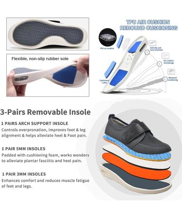 Diabetic Shoes for Women: Extra Wide Diabetic Slippers with Adjustable Closures - Breathable Mesh Walking Shoes for Edema - Size 6.5 - Buy Online on GoSupps.com