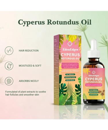 EdenEdges Cyperus Rotundus Oil for Hair Growth Reduction | Hair Removal Oil Natural Nut Grass Oil for Reducing Unwanted Body Hair Moisturizing & Soothing All Skin Types 60ml - Buy Online on GoSupps.com