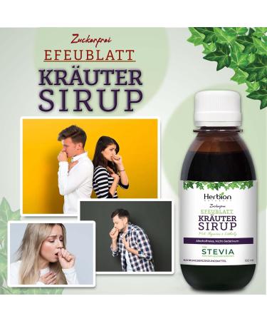 Herbion Naturals Ivy Leaf Cough Syrup with Thyme and Licorice 5 FL Oz Soothes Throat Alcohol Free Sugar Free with Stevia Pack of 2 - Buy Online on GoSupps.com