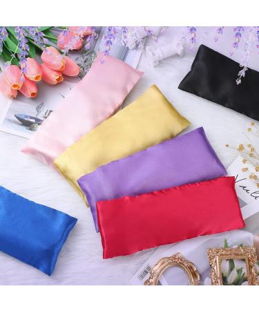 Tudomro Satin Eye Pillow Case Set - Washable, Lightweight Cover for Yoga, Massage & Meditation - 6 Pieces - 9.8 x 4 Inches - Buy Online on GoSupps.com