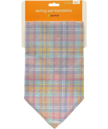 Pearhead Pet Pastel Plaid Bandana | Medium/Large Slide-On Dog Accessory & Apparel - Buy Online on GoSupps.com