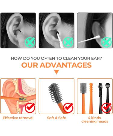 Q Grips Earwax Removal Kit - 2 Piece Ears Cleaner Tool Set with Leather Case - Silicone Ear Remover for Adults and Kids - Grey - Buy Online on GoSupps.com