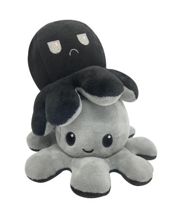 FASTEXX Octopus Reversible Plushies Express Your Mood with our Double-Sided Flip Mood Octopus Plush Reversible Octopus Plushie is Sweetest Gift for all Kids Friends Family on Any Occasion Gray