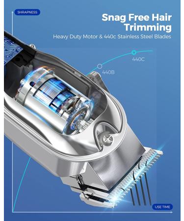 Limural Hair Clippers for Men - Professional Cordless Barber Clippers for Hair Cutting & Grooming | Rechargeable Beard Trimmer with LED Display & Silver Metal Casing - Buy Online on GoSupps.com