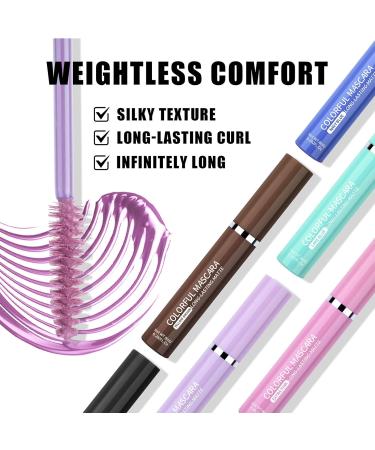 Coloured Waterproof Lash Mascara Highly Pigmented Coloured Mascara Long Lasting False Lash Effect Mascara Long Lasting Thick Smudge-Proof Natural Voluminous Telescopic Mascara (Brown 8ml) Brown 8 ml (Pack of 1) - Buy Online on GoSupps.com
