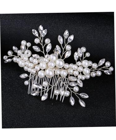 FRCOLOR 1PC wedding headpiece for bride metal hair claw clips Wedding Hair Jewelry Wedding Hair Pin pearl headpiece pearl hair clip Bride Hair Comb Wedding dress bridesmaid crystal - Buy Online on GoSupps.com