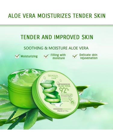 BIOAQUA 92% Aloe Vera Extracts Hydrating Acne Spot Removing Face Night Cream Replenishment Soothing Long lasting Gel 3x220g 22.3 fl.oz 7.43 Fl Oz (Pack of 3) - Buy Online on GoSupps.com