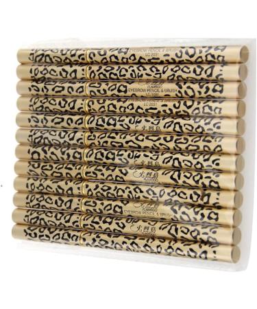 FRCOLOR Set 12pcs Black Eyebrow Pencil Eyeliner Pencil With Brush Eyebrow Pencil With Brush Waterproof Eyebrow Pencil Leopard Print Eyebrow Pencil - Buy Online on GoSupps.com