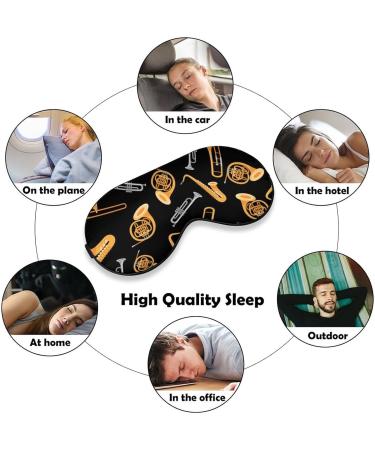 Musical Instruments Saxophone French Hor Sleep Mask Eye Cover for Sleeping Blindfold with Adjustable Strap Blocks Light Night Travel Nap for Men Women - Buy Online on GoSupps.com