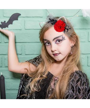 Skeleton Hand Hair Clips | Skeleton Hand Rose Barrettes | Portable Hair Accessories Horror Headwear for Masquerade Role Stage Show Red - Buy Online on GoSupps.com
