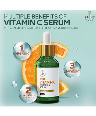EU Pure Vitamin C Serum for Face - Anti-Aging & Hydrating Vitamin C Serum - Brighten & Firm Your Skin - Organic Professional Strength Daily Moisturizer - Buy Online on GoSupps.com