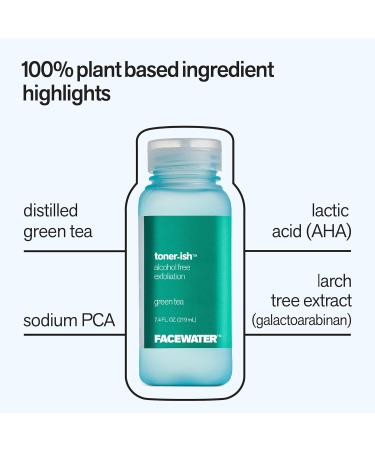 Facewater Toner-ish Exfoliation Green Tea Exfoliating Alcohol Free Toner Exfoliating Green Tea - Buy Online on GoSupps.com