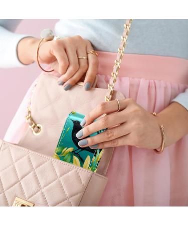 Travel Lipstick Organizer Case with Mirror - Portable Makeup Bag | Crow Bird Feather Design - Buy Online on GoSupps.com