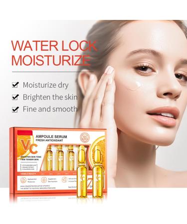 Vitamin C Serum for Face Vit C Serum Anti Ageing & Anti Wrinkle Serum Concentrated Ampoules Brightening Serum for Dull Tired Skin Powerful Antioxidant Protection face serum 7x2ml Ampoule Serum - Buy Online on GoSupps.com
