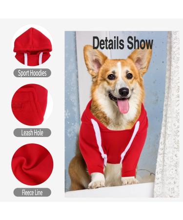 Dog Hoodie Dog Hoodies with Pocket Softness Comfort Dog Sweatshirt Puppy Hoodies Warm and Lightweight Dog Fleece Jumper Dog Hoodies Clothes Winter for Small Medium Dogs (L Red) L Red - Buy Online on GoSupps.com