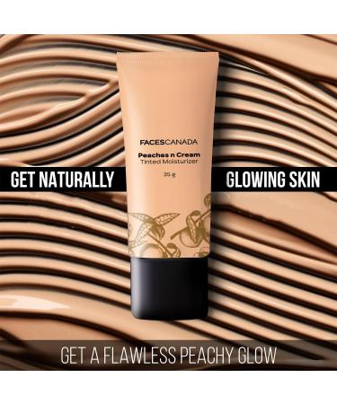 FACES- CANA'DA- Peaches N Cream Tinted Moisturizer - Beige 02 35 g | Soft Peachy Natural Glow | Lightly Tinted BB Cream | Non Oily Lightweight Gel Formula | Blends Easily | Suitable For All Skin Types | 35 g 1.2 oz. - Buy Online on GoSupps.com