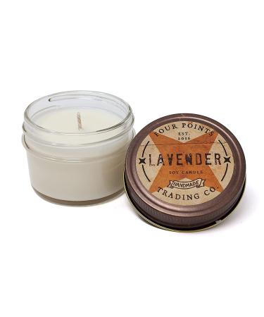 Four Points Trading Company Candles - Lavender Aromatherapy Candle - Perfect Candle for Women or Men - Great for Birthday Grandma Mom Home and Apartment Decor - 100% Soy Candle - 4oz Lavender 4 Oz