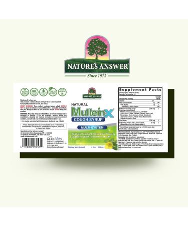 Nature's Answer Mullein-X Cough Syrup 4oz | Soothes Coughs & Clears Mucus | Respiratory Support | Non GMO & Gluten Free - Buy Online on GoSupps.com