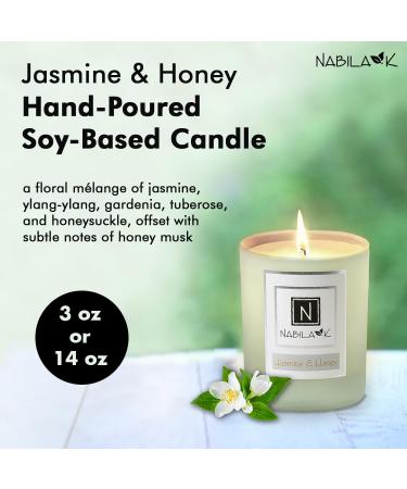 Jasmine & Honey Soy Candle - Hand-Poured Aromatherapy with Essential Oils | 3 oz Made in USA - Perfect Gift - Buy Online on GoSupps.com
