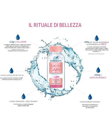  Italian Gourmet E.R. San Benedetto Skin Care Natural Mineral Water with Collagen Zinc & Hyaluronic Acid Peach & Berry Flavour 220 ml + Italian Gourmet Polpa di Pomodoro 400 g (Pack of 24) - Buy Online on GoSupps.com