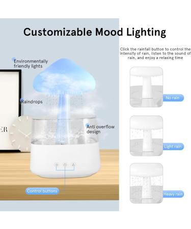 450ml Rain Cloud Humidifier with Night Light & Timer - White | Aromatherapy Diffuser & Desk Fountain with 7 Color Lights - Buy Online on GoSupps.com