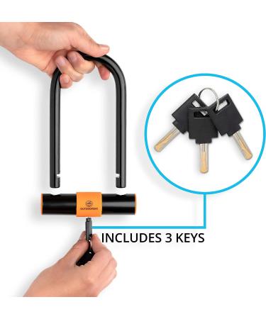 Heavy Duty Bike U Lock with Cable - Anti Theft Bicycle Lock Holder - Buy Online on GoSupps.com