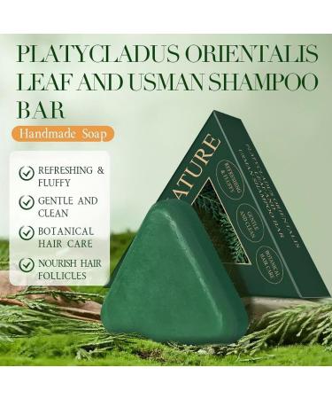 Ekyoune 3 Pcs Nature Triangle Shampoo Bar Nature Seven Green Soap Shampoo Usman Grass Shampoing Gentle Cleansing Strengthen Hair for Women and Men - Buy Online on GoSupps.com