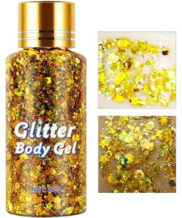  Dous Glitter body gel easy to apply and remove Glow gel Cosmetics Glitter Art Makeup for hair face nails eyes Glitter eyeshadow - Buy Online on GoSupps.com