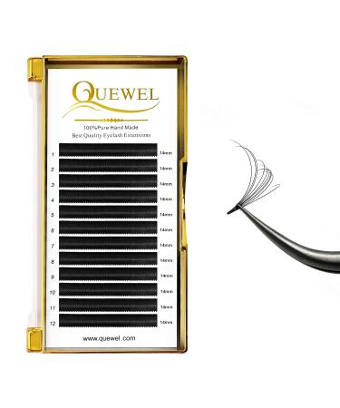 QUEWEL 0.05 C Curl 14mm Volume Self-Flee Eyelash Extensions | Easy Fan Lashes for Volume Technology - Buy Online on GoSupps.com