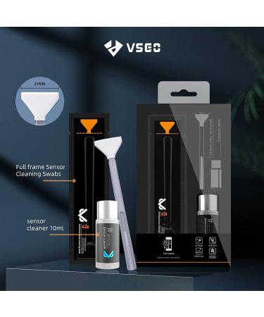VSGO VS-S03E Full Frame Camera Cleaning Kit - 12pcs Swab & 10ml Cleaner for Sony Nikon Canon FF CCD CMOS - Buy Online on GoSupps.com