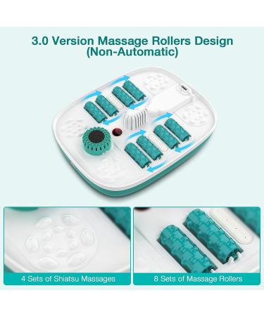 HOSPAN Collapsible Foot Spa with Heat, Bubble, Red Light, and Temperature Control - Sky Blue | Shiatsu Massage Rollers for Relaxation and Stress Relief - Buy Online on GoSupps.com