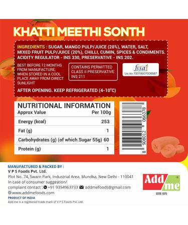 Homemade Khatti Meethi Sonth Chutney 450gm - Sweet and Sour Sauce Dip for Chaat - Red Chutney for Bhelpuri and Pani Puri - 450g - Buy Online on GoSupps.com