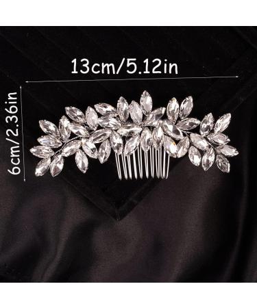 Chargances Bride Silver Crystal Hair Comb Wedding Rhinestone Comb Fashion Handmade Hair Accessory Dainty Head Piece for Women Bridesmaid Girls (Silver) - Buy Online on GoSupps.com