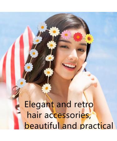 RUIENGCOMM Sunflower Headpiece Flower Tassel Headpiece Flower Headband Tassel Headpiece Bohemian Hair Band Adjustable Tassel Hair Wreath Flowers Hair Bands Girls (Colourful) - Buy Online on GoSupps.com