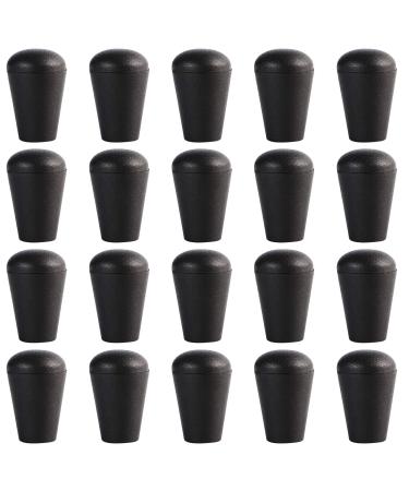 Inovat 20 Pcs Black Color Plastic Cord Lock Stopper Detachable Cap Cord Locks Stop End for Lanyard Backpack Clothing