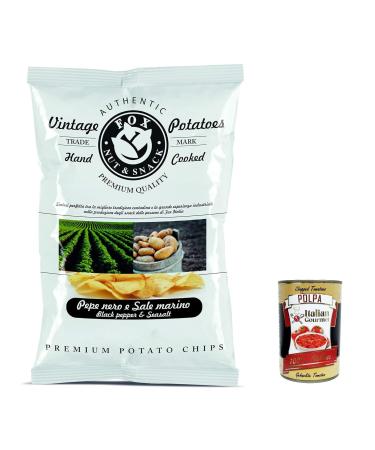 Italian Gourmet E.R. Fox Natural Quality Vintage Pack of 20 cooked potatoes with black pepper and sea salt 120g + Italian gourmet polpa 400g