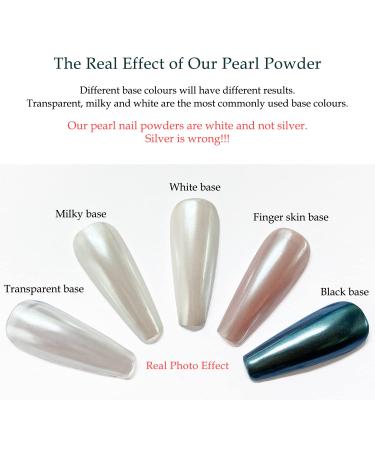 Magic White Pearl Chrome Nail Powder for Fairy Shell Nails - Holographic Ice Glitter with Tool - Buy Online on GoSupps.com