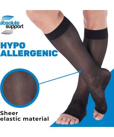 Absolute Support Transparent Compression Stockings for Women | 15-20mmHg Knee High Socks for Varicose Veins & Lymphedema | 5X Large Black - Buy Online on GoSupps.com