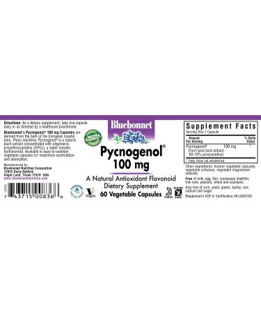 BlueBonnet Pycnogenol 100mg Vegetarian Capsules - 60 Count | Powerful Antioxidant Supplement - Buy Online on GoSupps.com